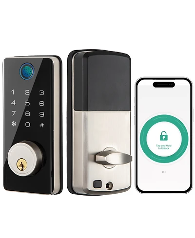Zachvo Keyless Smart Lock with Fingerprint, Pin, App & Key Access — Electronic Door Lock, Alexa Compatible, Ansi Certified, IP56 Waterproof