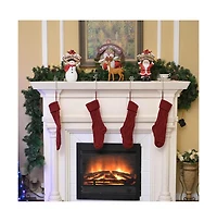 Yescom 18" Christmas Stockings Handmade Chunky Red Cable Knit Mantel Decoration 4 Pack