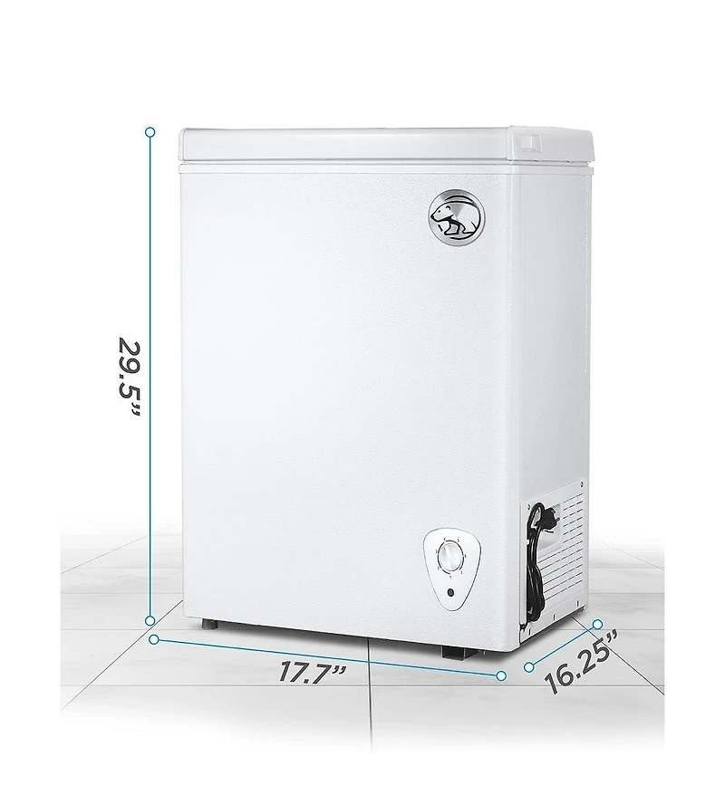 Commercial Cool 1.8 Cu. Ft. Compact Chest Freezer, Textured Finish, Deep Freezer for Frozen Food Storage, White