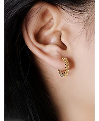 Devata Open Heart Hoop Earrings in 14K Gold, approx. 2.4 grams.