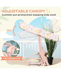 Qaba Kids Patio Swing, 2-Seater Outdoor Porch Swing Chair,