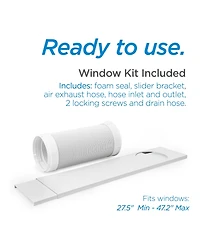 Black+Decker 8,000 Btu Sacc/Cec (12,000 Btu Ashrae) Portable Air Conditioner with Heat and Remote Control, White