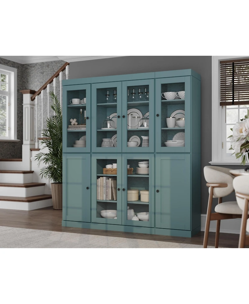 Palace Imports 100% Solid Wood 65" Pantry China Cabinet with Clear Glass, Shaker Doors & Adjustable Shelves