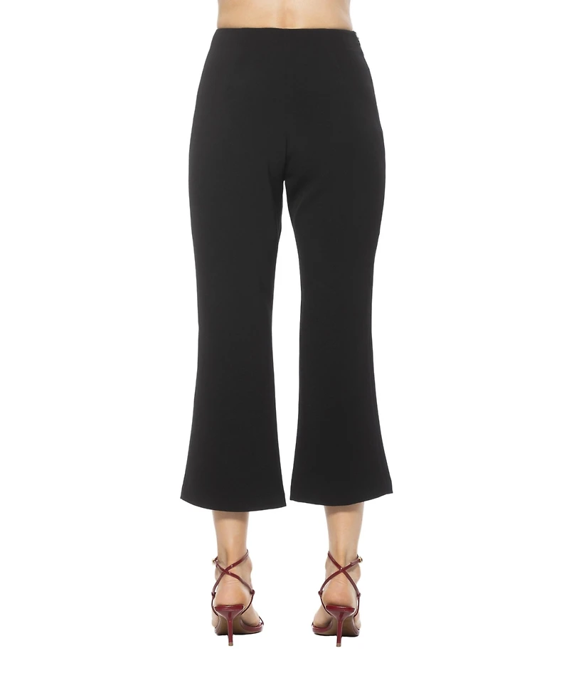 Alexia Admor Women's Quinn Flared Cropped Capri Pant with Pockets