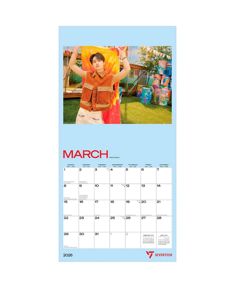 BrownTrout Seventeen Official | 2026 12 x 24 Inch (Hanging) Monthly Square Wall Calendar | Plastic-Free