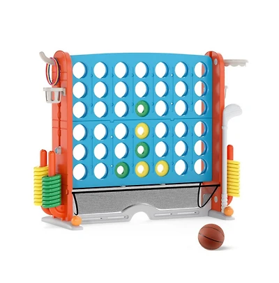 Hongge Jumbo 4 to Score Game with Ring Toss and Basketball Hoop