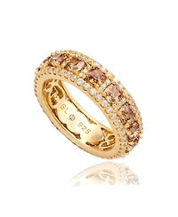 Suzy Levian Sterling Silver Cubic Zirconia Modern Eternity Band Ring