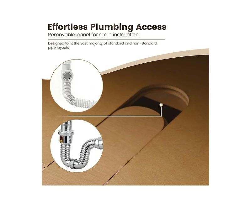 Casainc 60" Double Bathroom Vanity with Carrara Engineered Stone Top, Ceramic Sink and Soft-Close Drawers