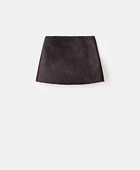 Mango Women's Fur Leather Mini-Skirt