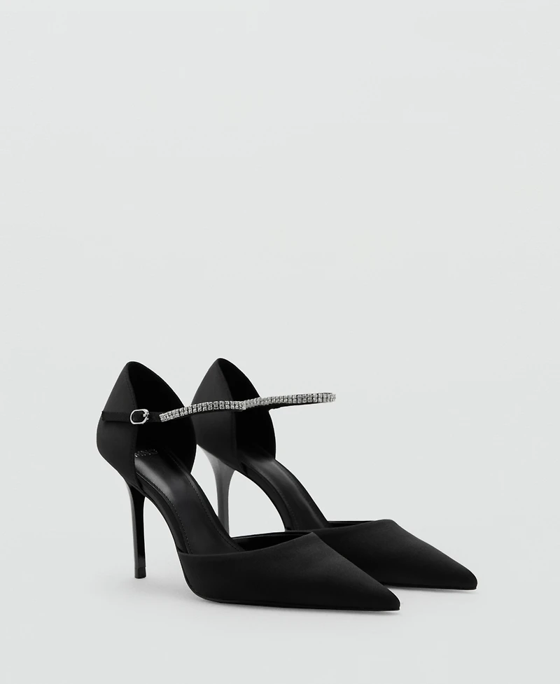 Mango Women's Rhinestones Strappy Heeled Shoes