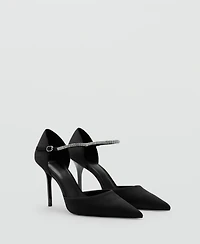 Mango Women's Rhinestones Strappy Heeled Shoes