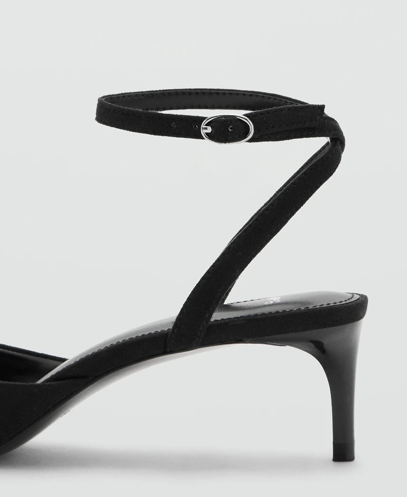 Mango Women's Kitten-Heel Pom-Pom Shoes