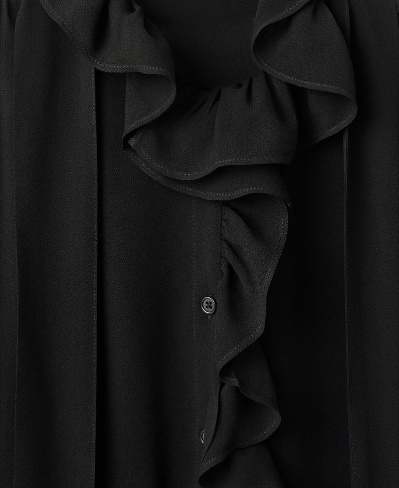 Mango Women's Ruffled Scarf Blouse