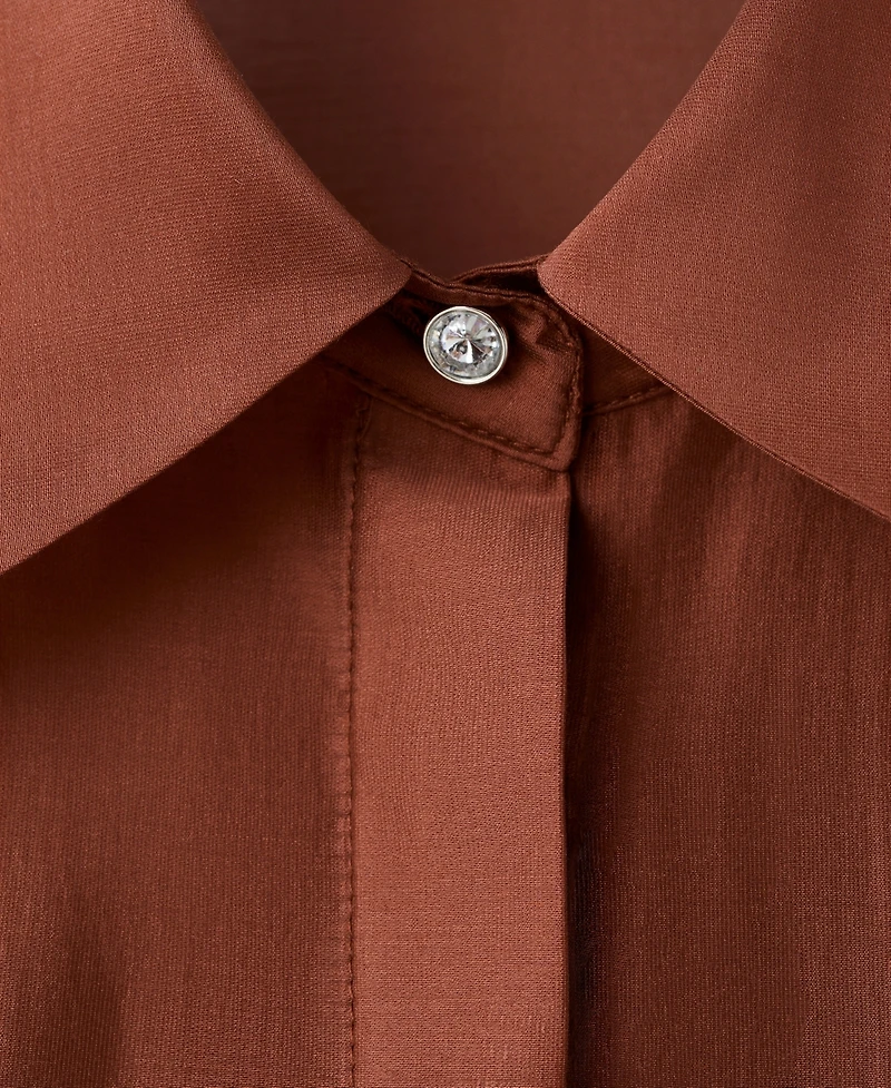 Mango Women's Rhinestones Lyocell Shirt