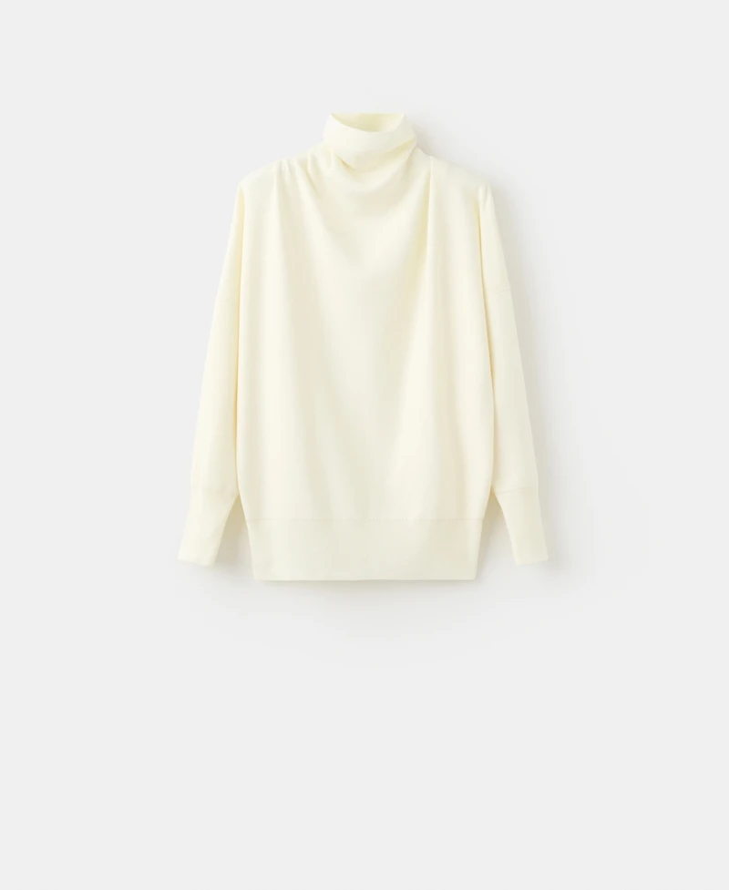 Mango Women's Ruched Turtleneck Sweater