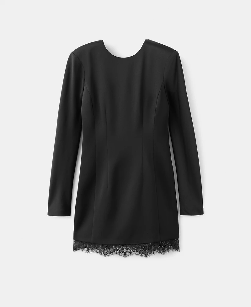 Mango Women's Lace Trim Hem Open-Back Dress