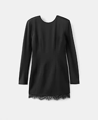 Mango Women's Lace Trim Hem Open-Back Dress