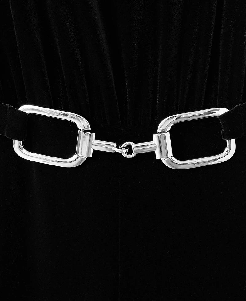 Mango Women's Velvet Belt Jumpsuit