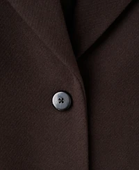 Mango Women's Fur Collar Wool Coat