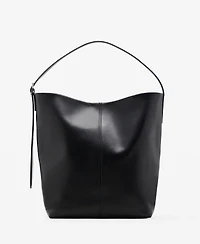 Mango Women's Leather Bucket Bag