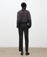 Mango Women's Slim Cropped Pinstripe Pants