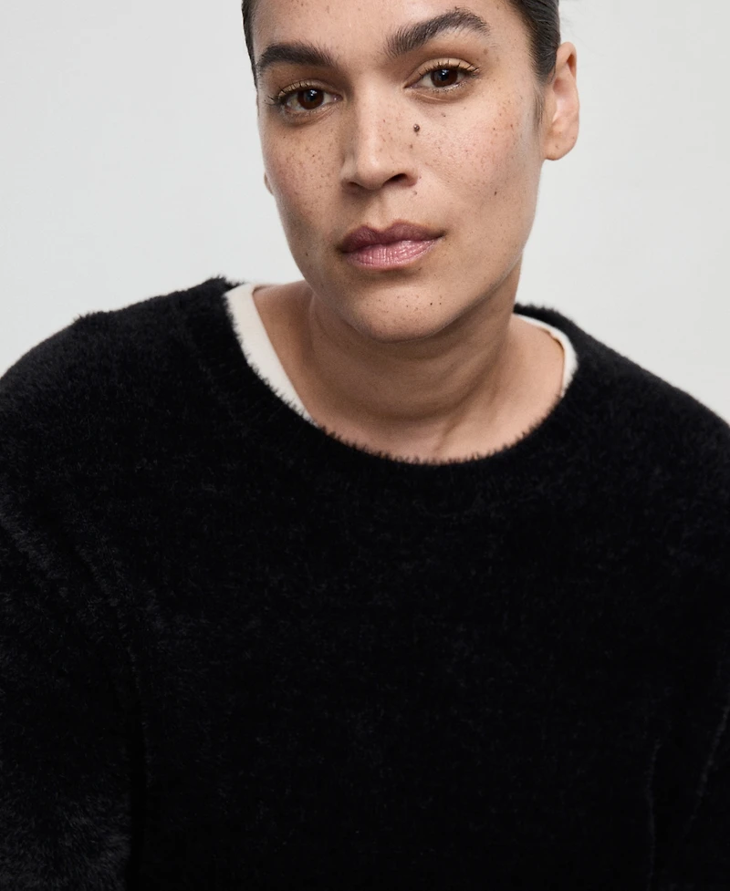 Mango Women's Faux-Fur Sweater