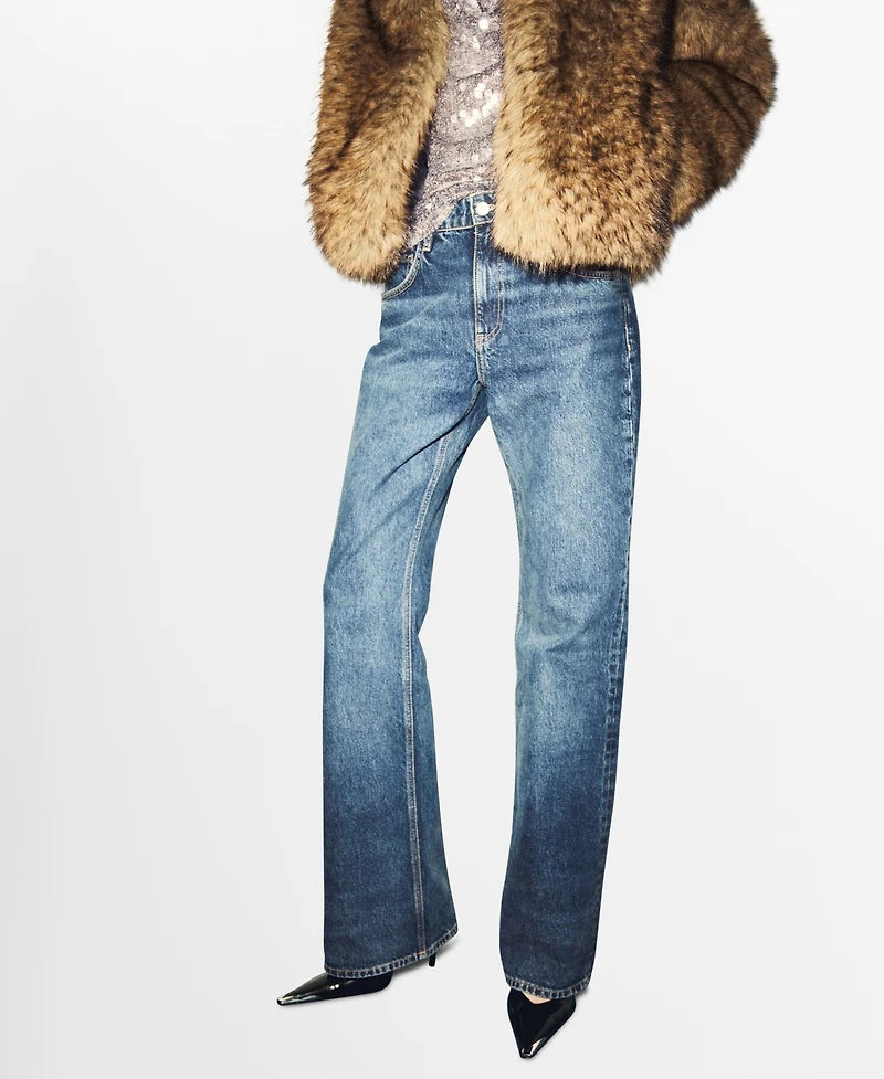 Mango Women's Low-Rise Flared Jeans