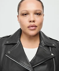 Mango Women's Leather Biker Jacket