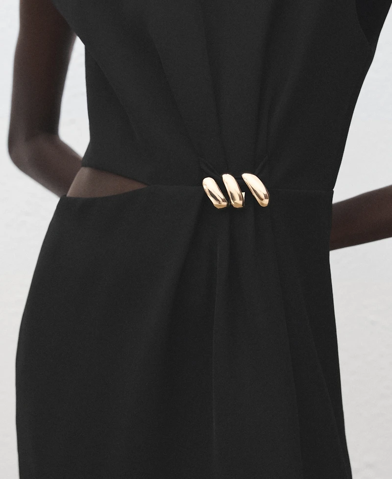 Mango Women's Metal Embellishment Cut-Out Dress