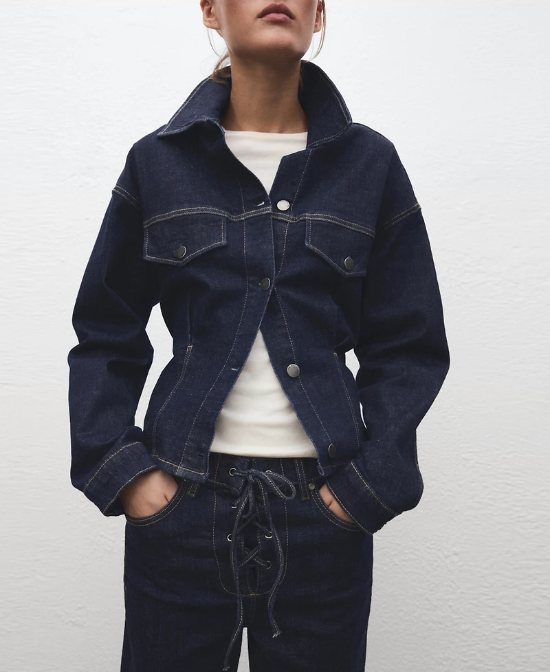 Mango Women's Drawstrings Flared Jeans