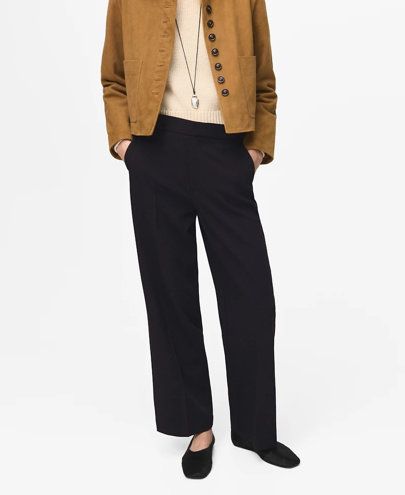 Mango Women's High-Waist Straight Pants