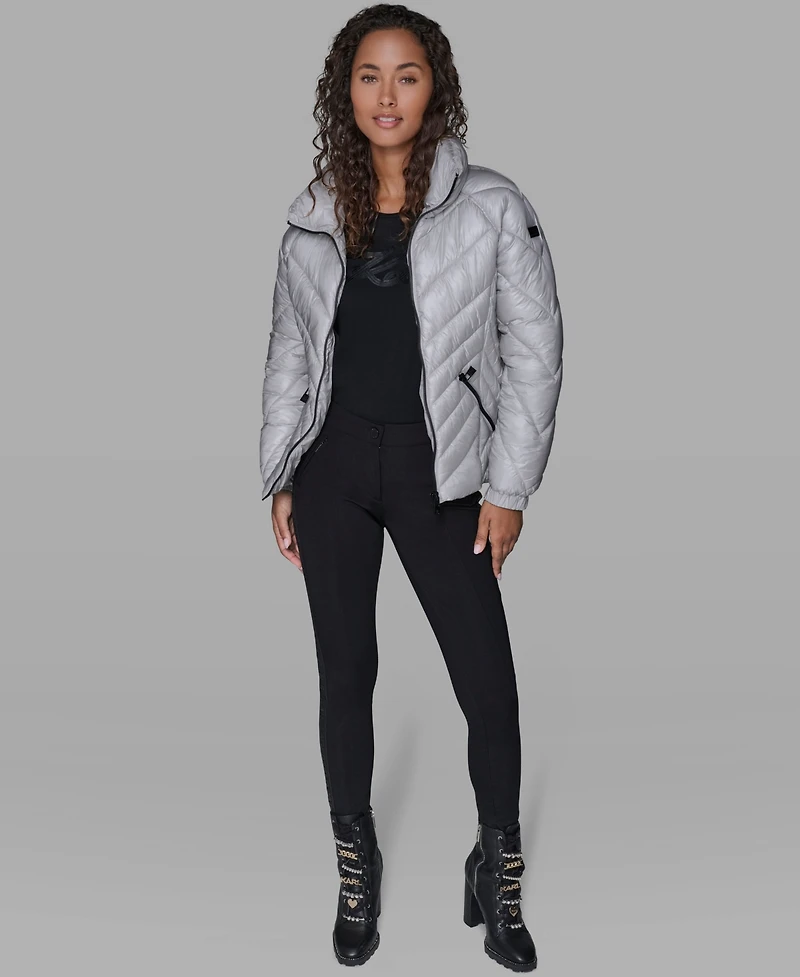 Karl Lagerfeld Paris Women's Pillow-Collar Puffer Coat