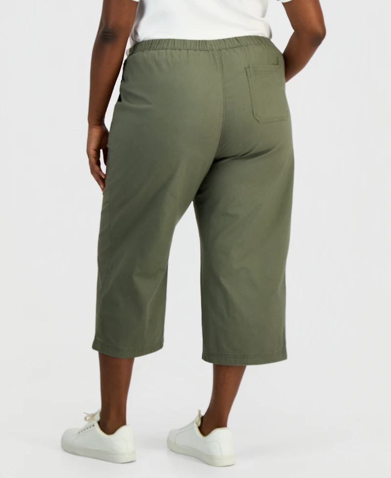 Style & Co Plus Pull-On Cropped Pants, Exclusively at Macy's