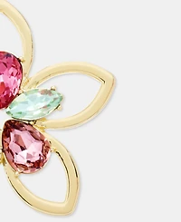 Karl Lagerfeld Paris Multicolor Crystal Flower Double Drop Earrings