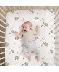 The Peanutshell Baby Crib Bedding Set Girls, Elephant Whimsy, 3 Pieces