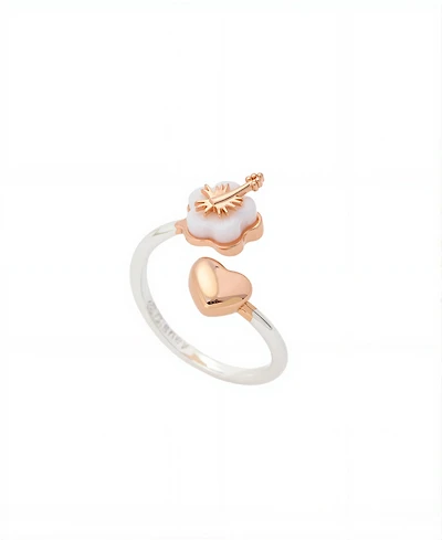 Disney Lilo Stitch Rose Gold Heart Bypass Ring