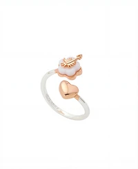 Disney Lilo Stitch Rose Gold Heart Bypass Ring