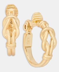 Lauren Ralph Knotted Style Small Hoop Clip-On Earrings, 0.8"