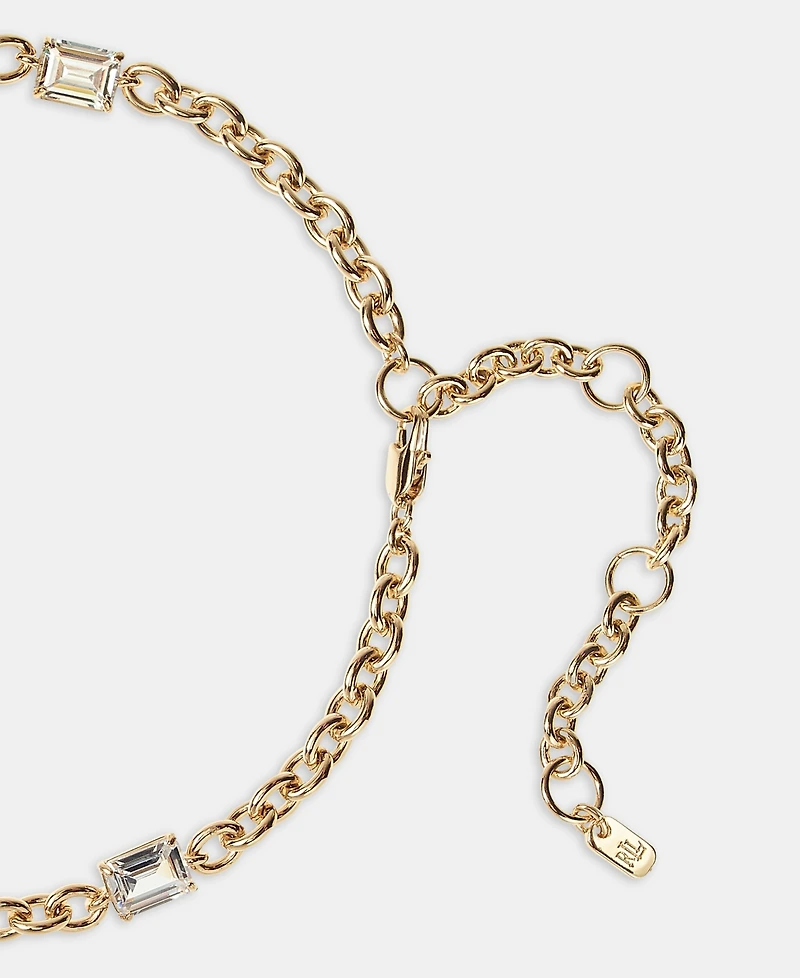 Lauren Ralph Lauren Gold-Tone Cubic Zirconia Collar Necklace, 16" + 3" extender