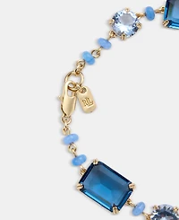 Lauren Ralph Gold-Tone Mixed Cut Stone Chain Link Bracelet