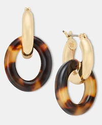 Lauren Ralph Lauren Gold-Tone Tortoise Shell Look Doorknocker Drop Earrings