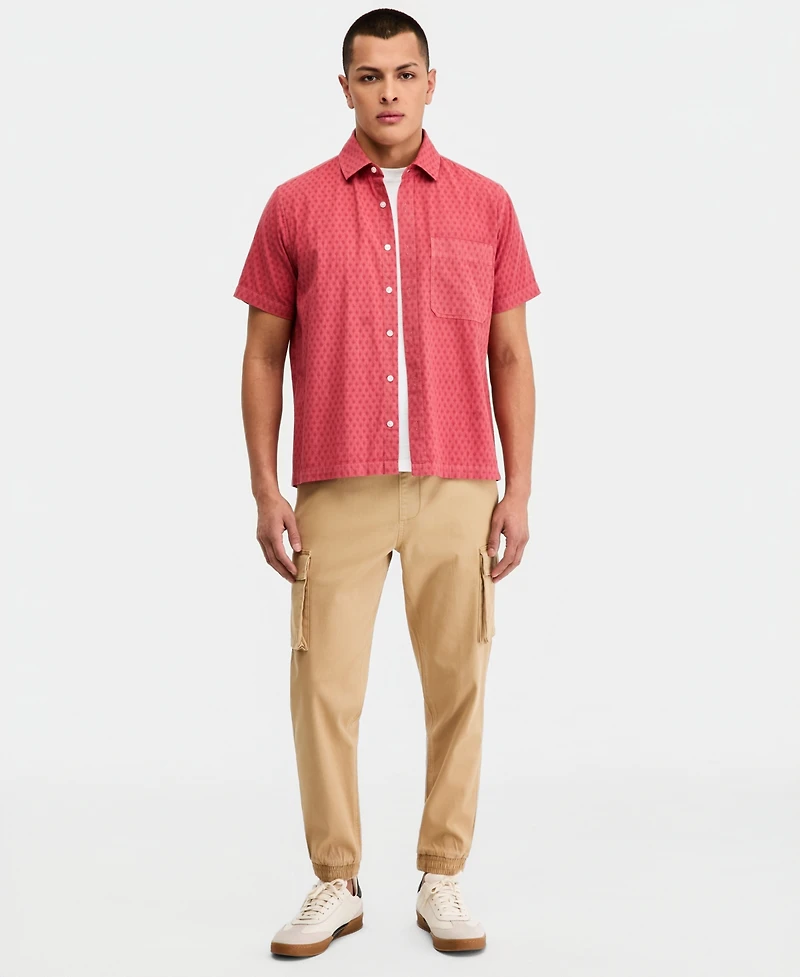 Sun + Stone Men's Catfish Textured Short-Sleeve Shirt, Macy's Exclusive