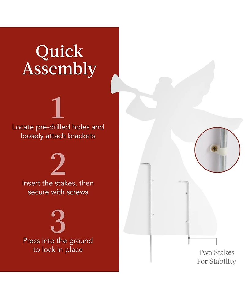 Best Choice Products 3ft Set of 2 Christmas Angel Yard Decorations w/ Weather-Resistant Pvc, 4 Stakes