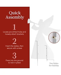 Best Choice Products 3ft Set of 2 Christmas Angel Yard Decorations w/ Weather-Resistant Pvc, 4 Stakes