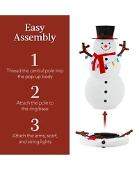 Best Choice Products Lighted Pop-Up Snowman, Outdoor Christmas Holiday Decoration w/ Led Lights, Hat, Scarf
