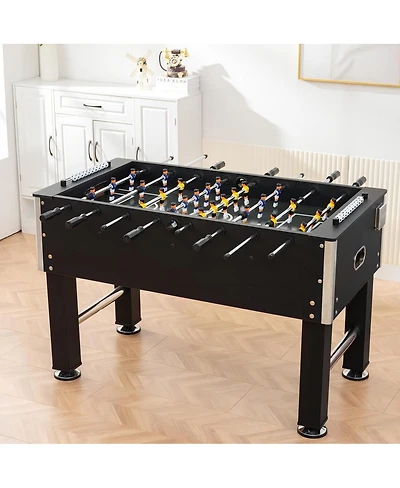 Rbied 54" Black Foosball Table, Indoor Soccer Game Table with Mdf and Steel Frame, Pvc Finish, Children's Game Table for Home Recreation