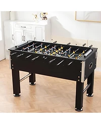 Rbied 54" Black Foosball Table, Indoor Soccer Game Table with Mdf and Steel Frame, Pvc Finish, Children's Game Table for Home Recreation