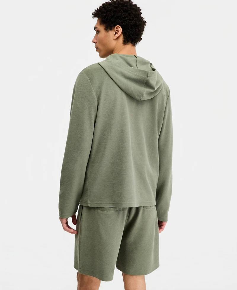 Sun + Stone Men's Beach Terry Button-Placket Hoodie, Macy's Exclusive