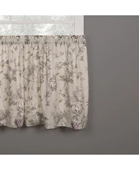 Ellis Curtain Abigail Design Printed Room Darkening 2-Piece Window Rod Pocket Pair Set With 2 Tiers - 56x24" - 56" x 24" Lilac