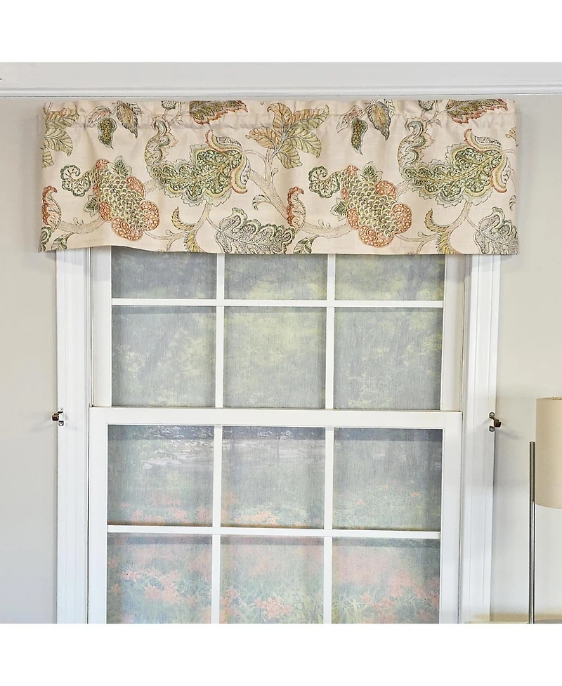 Rlf Home 100% Cotton High Quality Tila Tailored Window Valance with 1.5" Rod Pocket 50" W X 12" L Cream